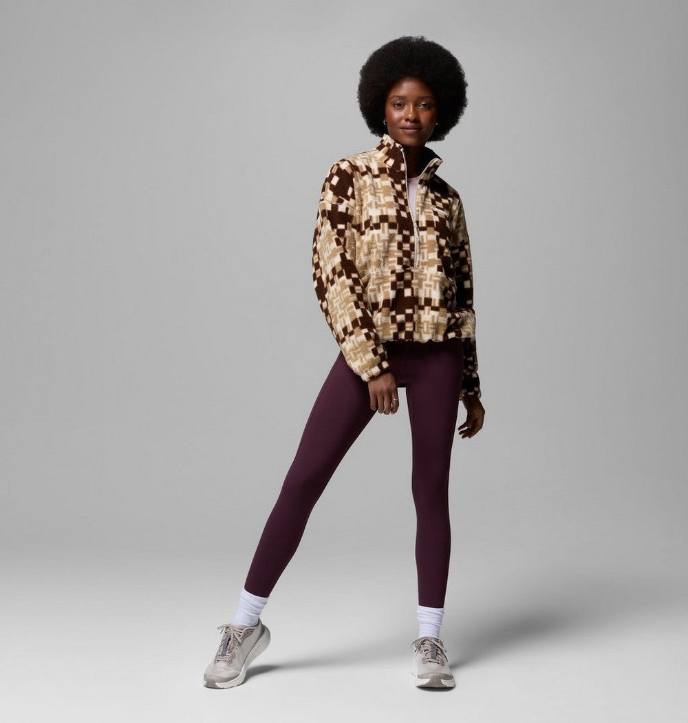 Women's Printed Fleece Half-Zip Pullover - Mauve