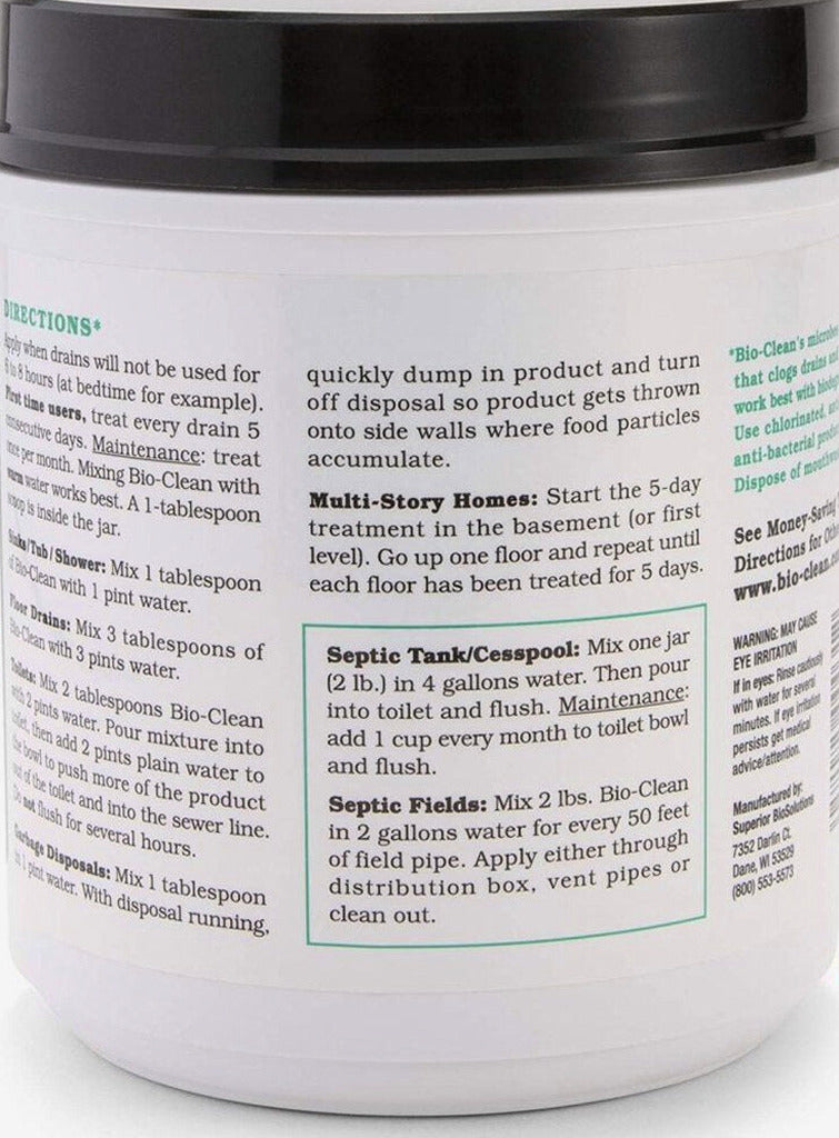 Bio-Clean Natural Drain Cleaner 2 lb - 100 Treatments