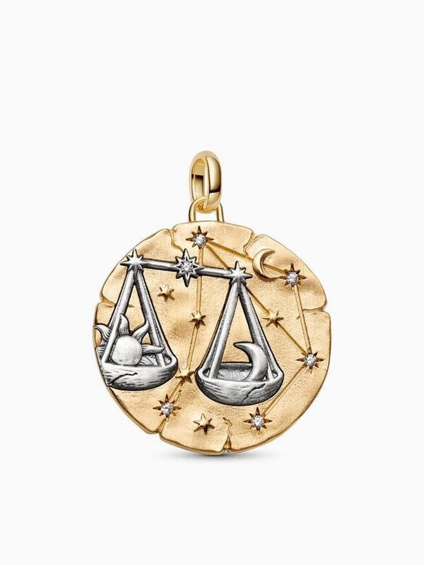 Oversized Libra Gold-Plated Medallion Charm