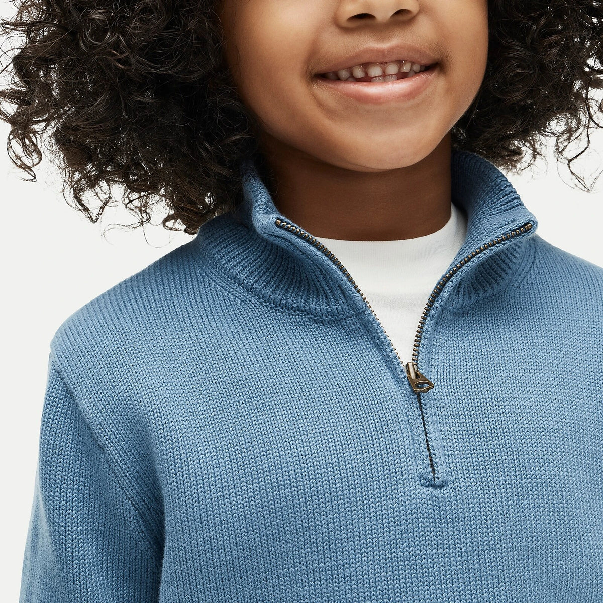 Kids' Cotton Quarter-Zip Pullover - Black