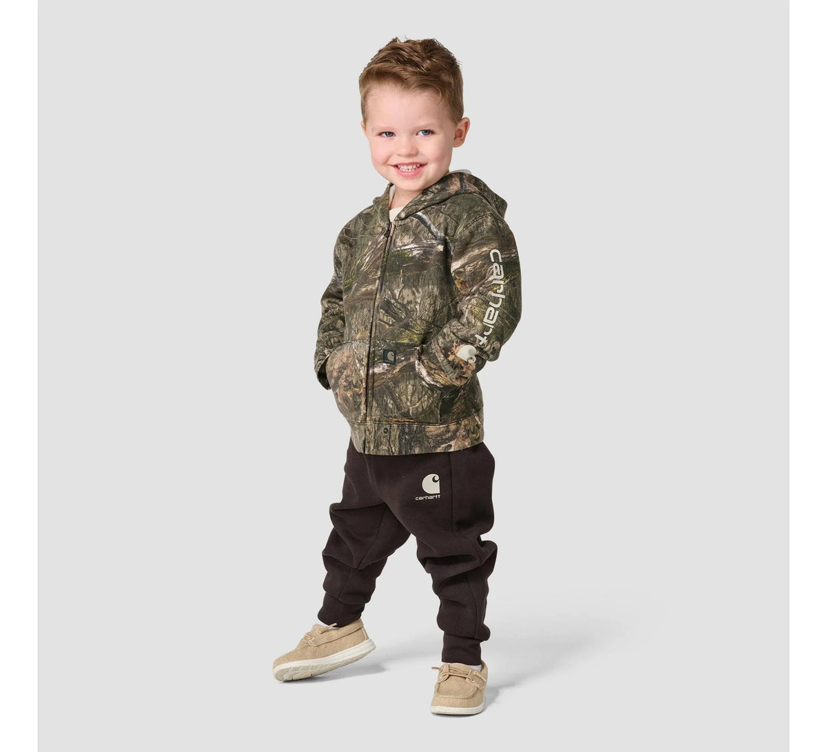 Toddler 3-Piece Camo Jacket, Tee & Pant Set - Brown