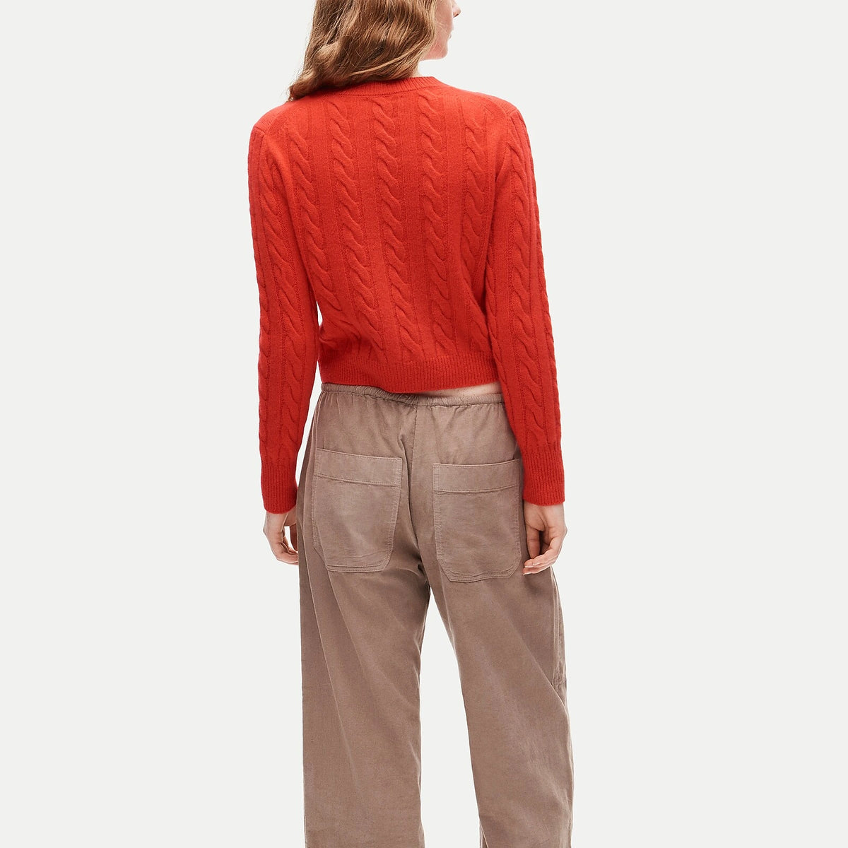 Women's Cable-Knit Cashmere Crewneck Sweater - Navy