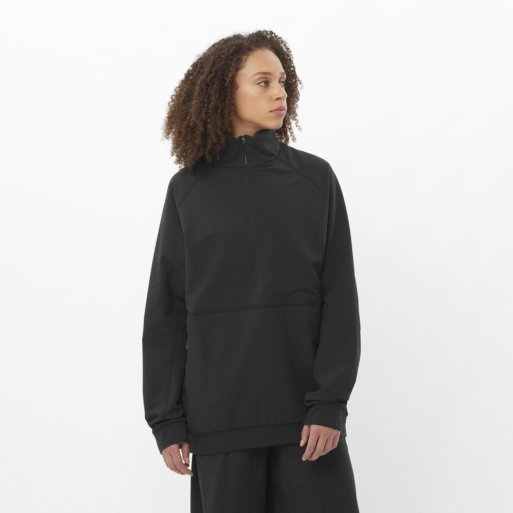 Unisex Half-Zip Softshell Midlayer - Stone Gray