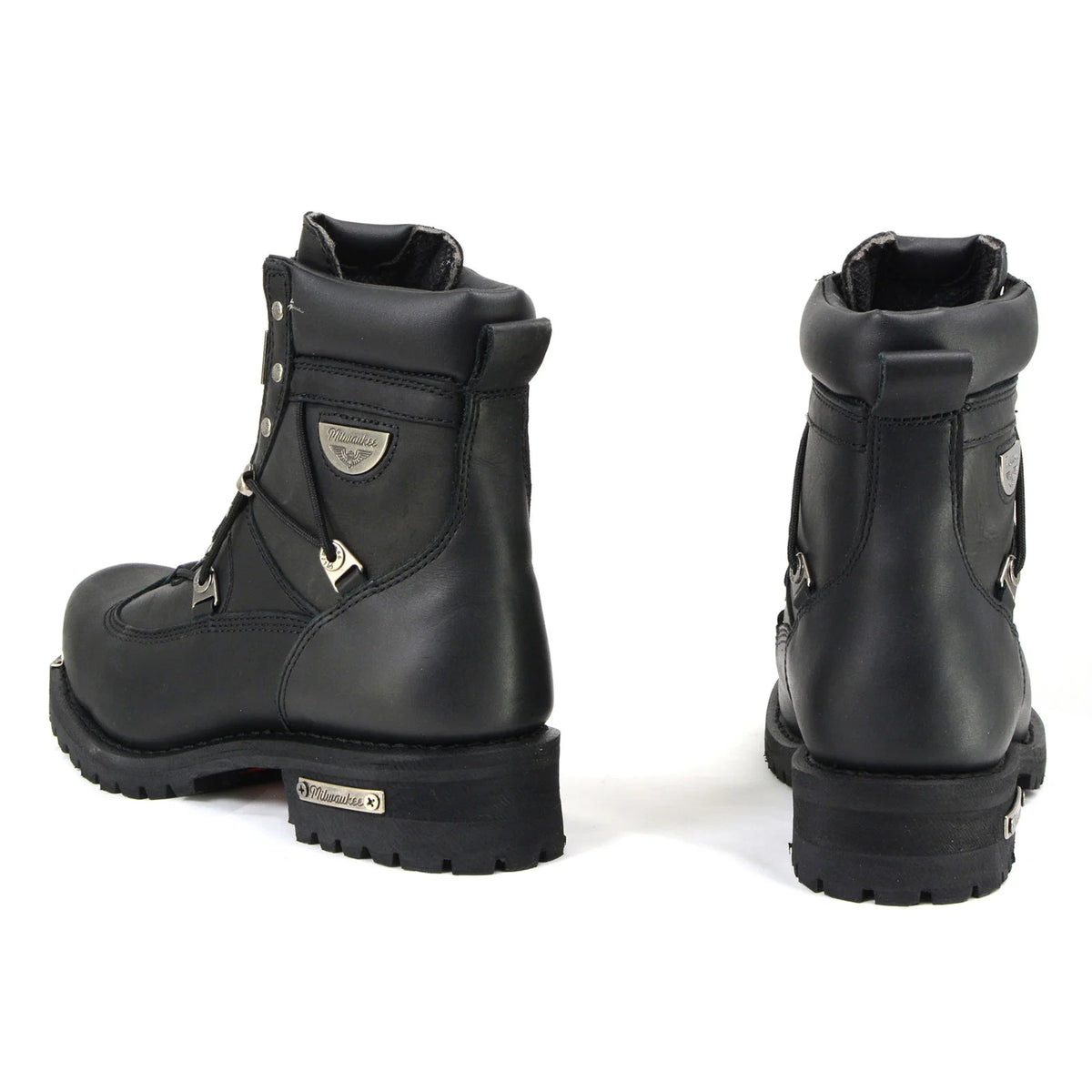 Men's Extra-Wide Zip Motorcycle Boots - Black