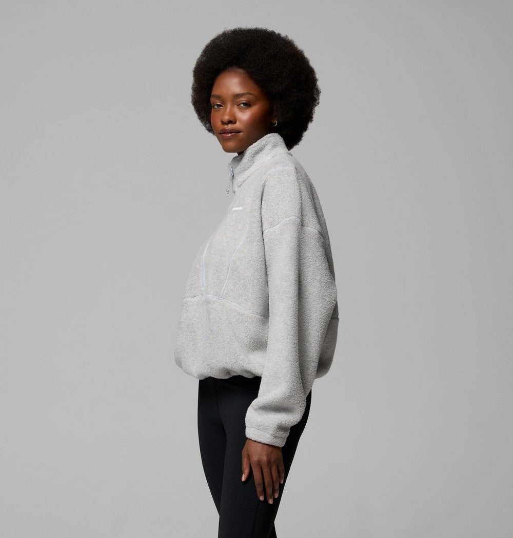 Women's Fleece Half-Zip Pullover - Blue Grey