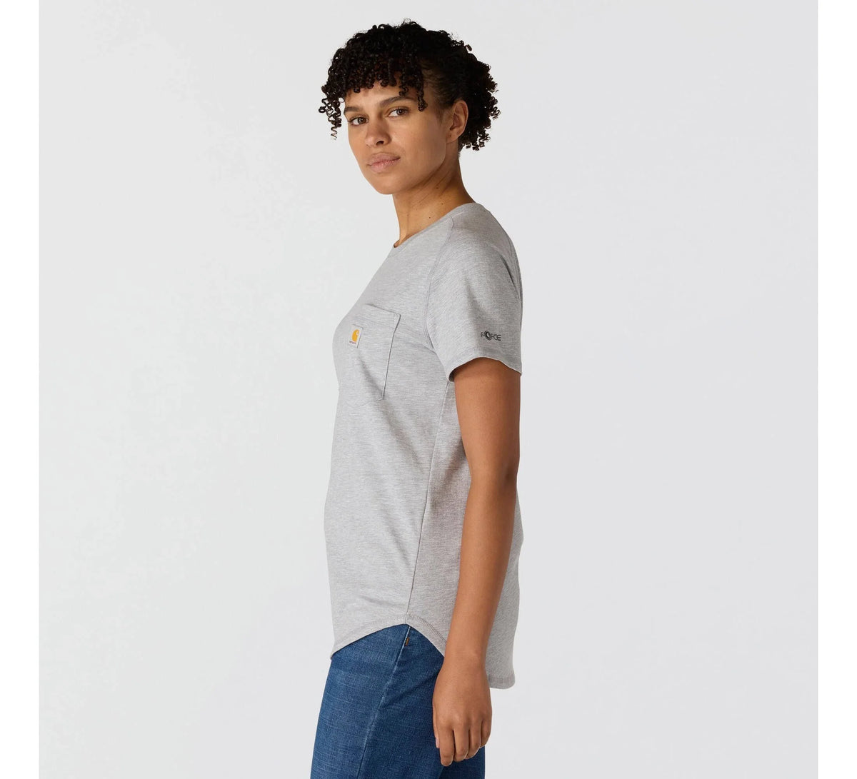 Women's Relaxed Mesh Panel Pocket T-Shirt - Gray