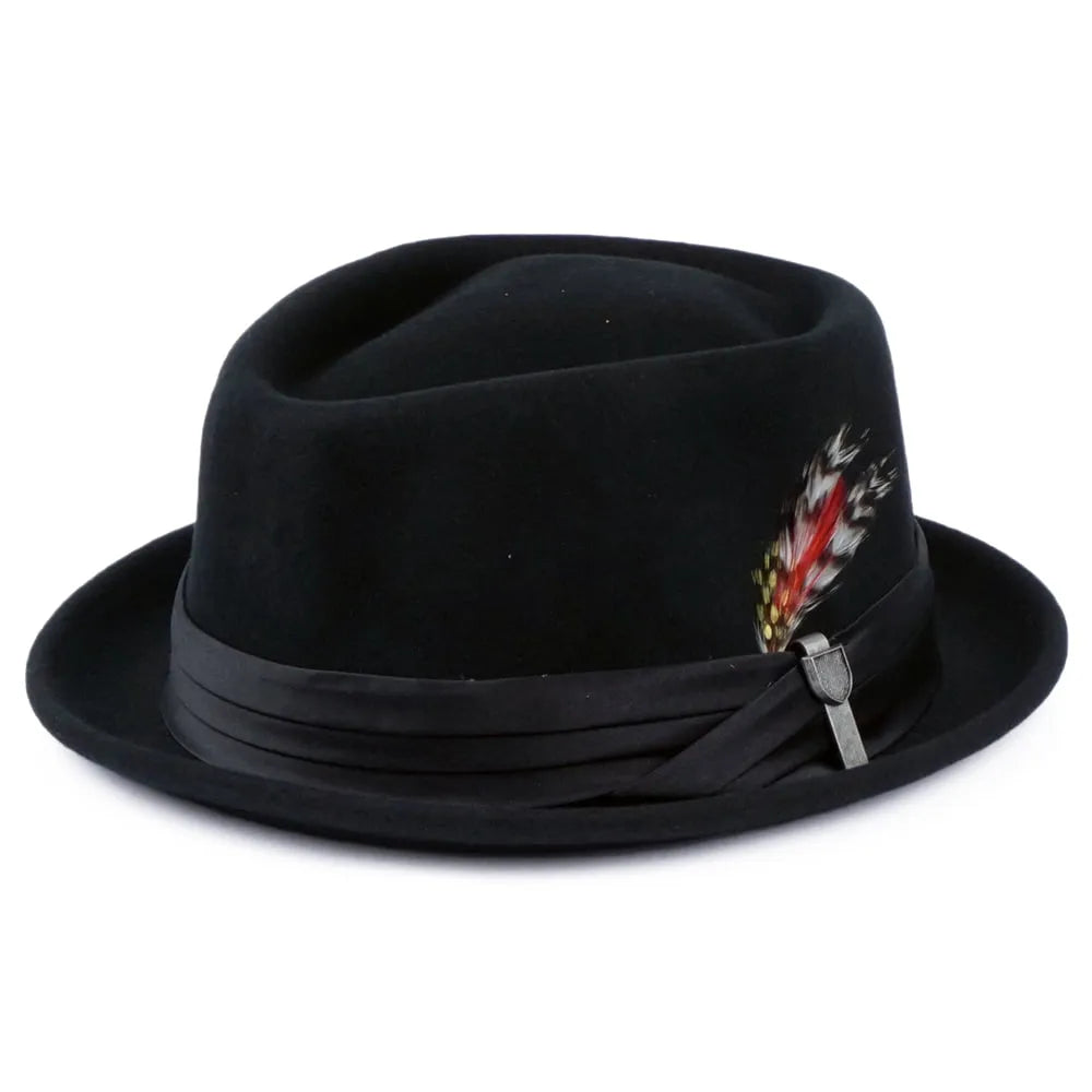 Brighton Wool Felt Pork Pie Hat - Black