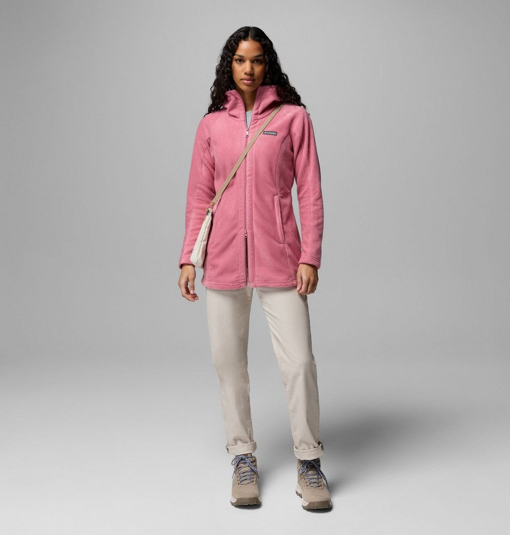 Women's Long Fleece Hoodie - Pink