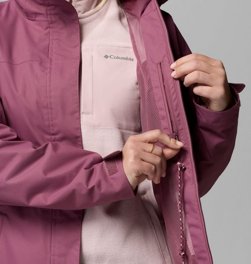 Women's Long Waterproof Rain Jacket - Mauve