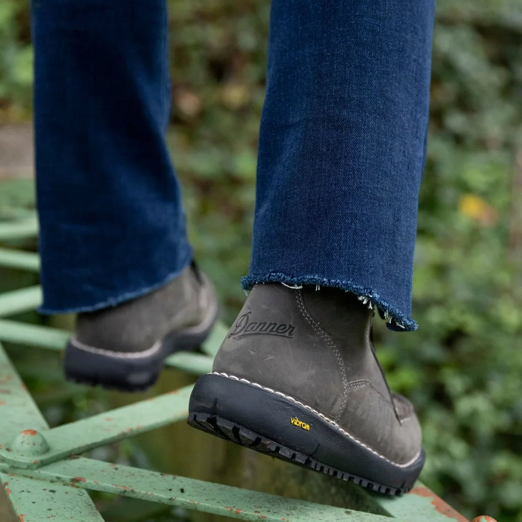 Women's Waterproof Moc Toe Leather Boot - Charcoal