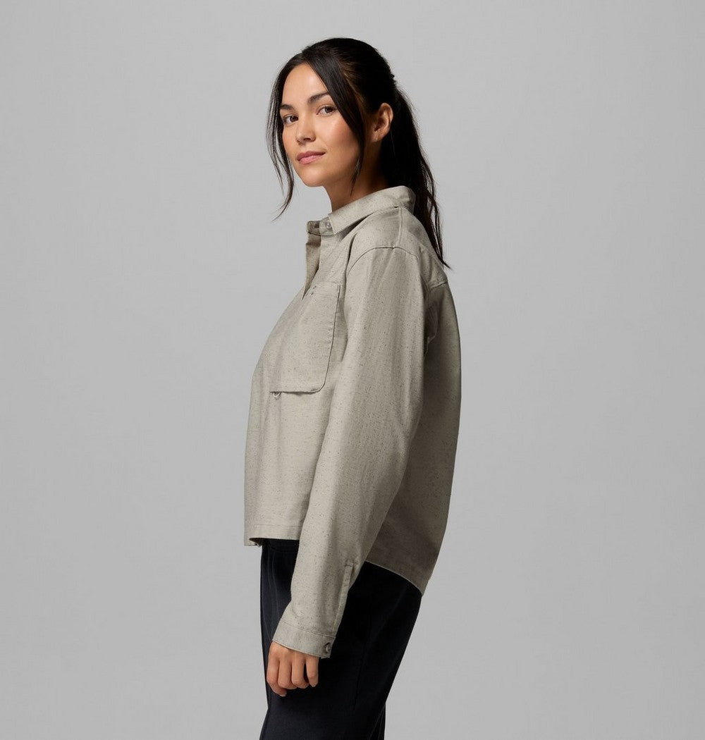 Women's Stretch Long-Sleeve Button-Up Shirt - Blue