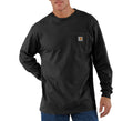Men's Loose Heavyweight Long Sleeve Pocket T-Shirt - Black