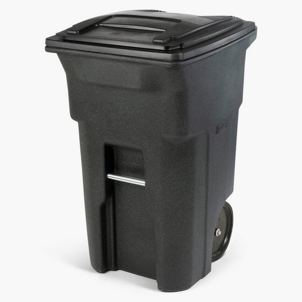 Toter 64-Gallon Greenstone Trash Can With Quiet Wheels And Lid