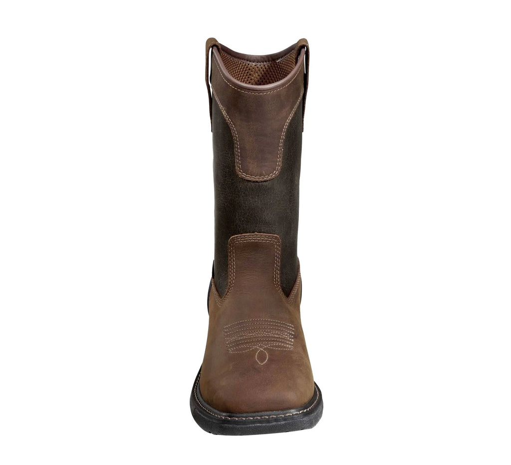 Waterproof 11-Inch Square Toe Pull-On Boot - Brown