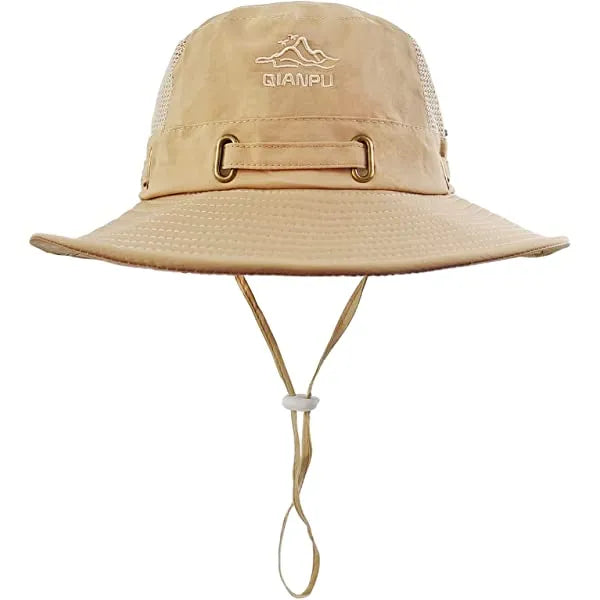 Boonie Hat Upf 50 Uv Protection Wide Brim Safari Sun Hat Breathable Fishing Hat For Men & Women Beige
