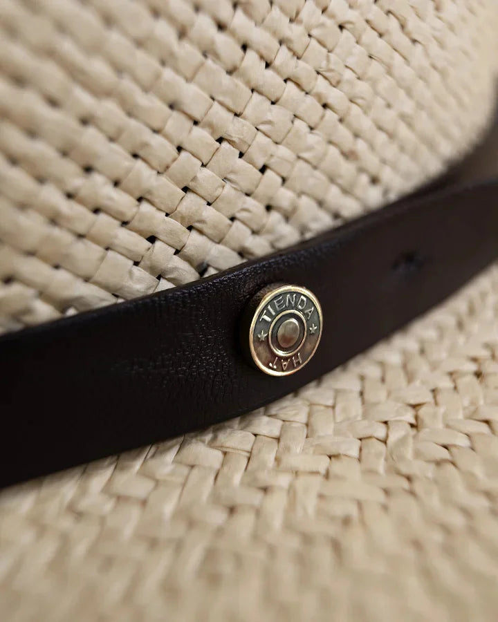 Geoffery Straw Fedora Hat - Natural