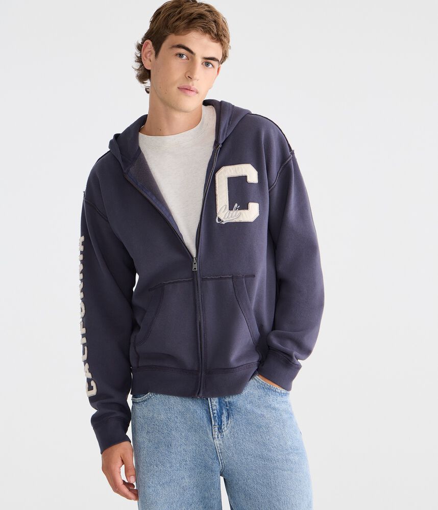 Men's Boxy Full-Zip Graphic Hoodie