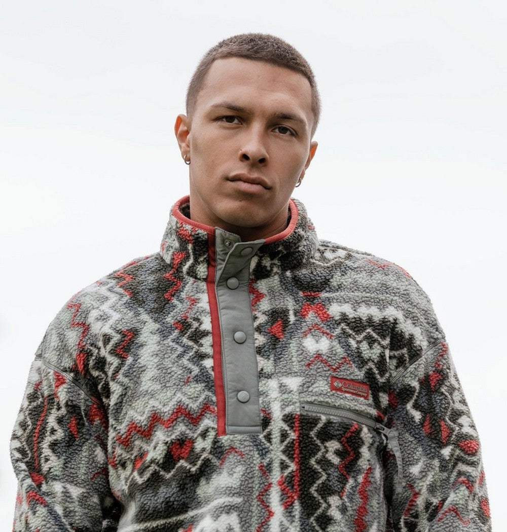 Men's Printed Half-Snap Fleece Pullover