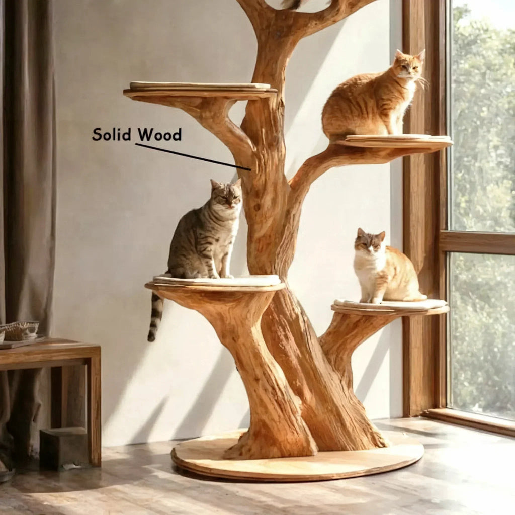 Artisanal Real Wood Cat Tree