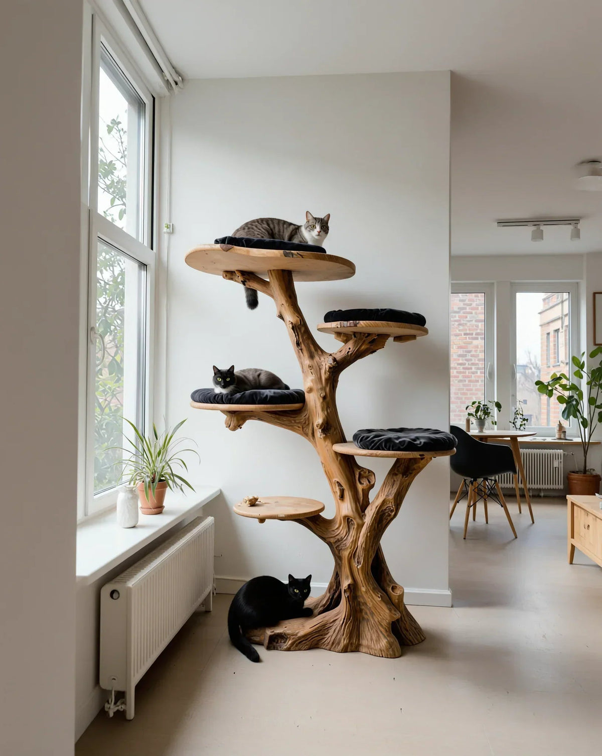 Handcrafted Large Wooden Cat Tree