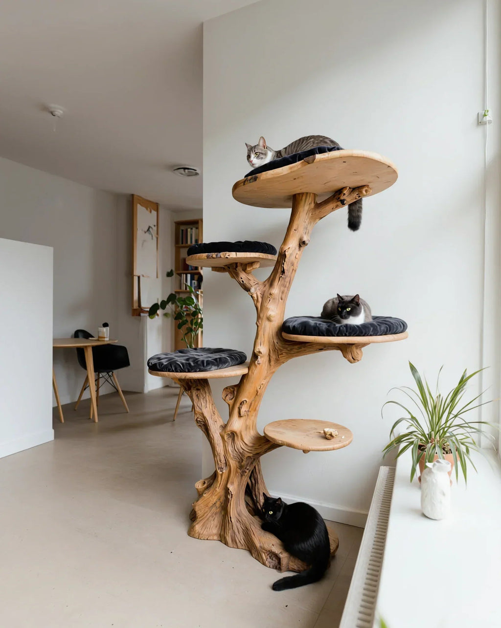 Handcrafted Large Wooden Cat Tree