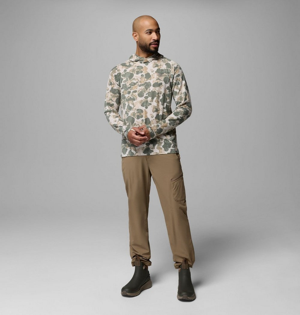 Men's Printed Fishing Hoodie - Gray Camo