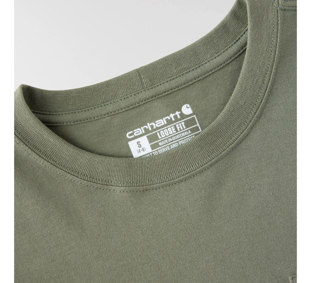 Women's Loose Long Sleeve Pocket T-Shirt - Olive