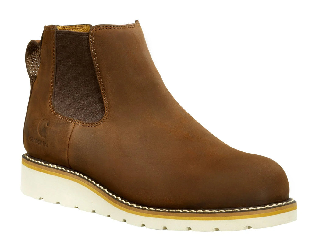 Women's Leather Chelsea Work Boot - Brown