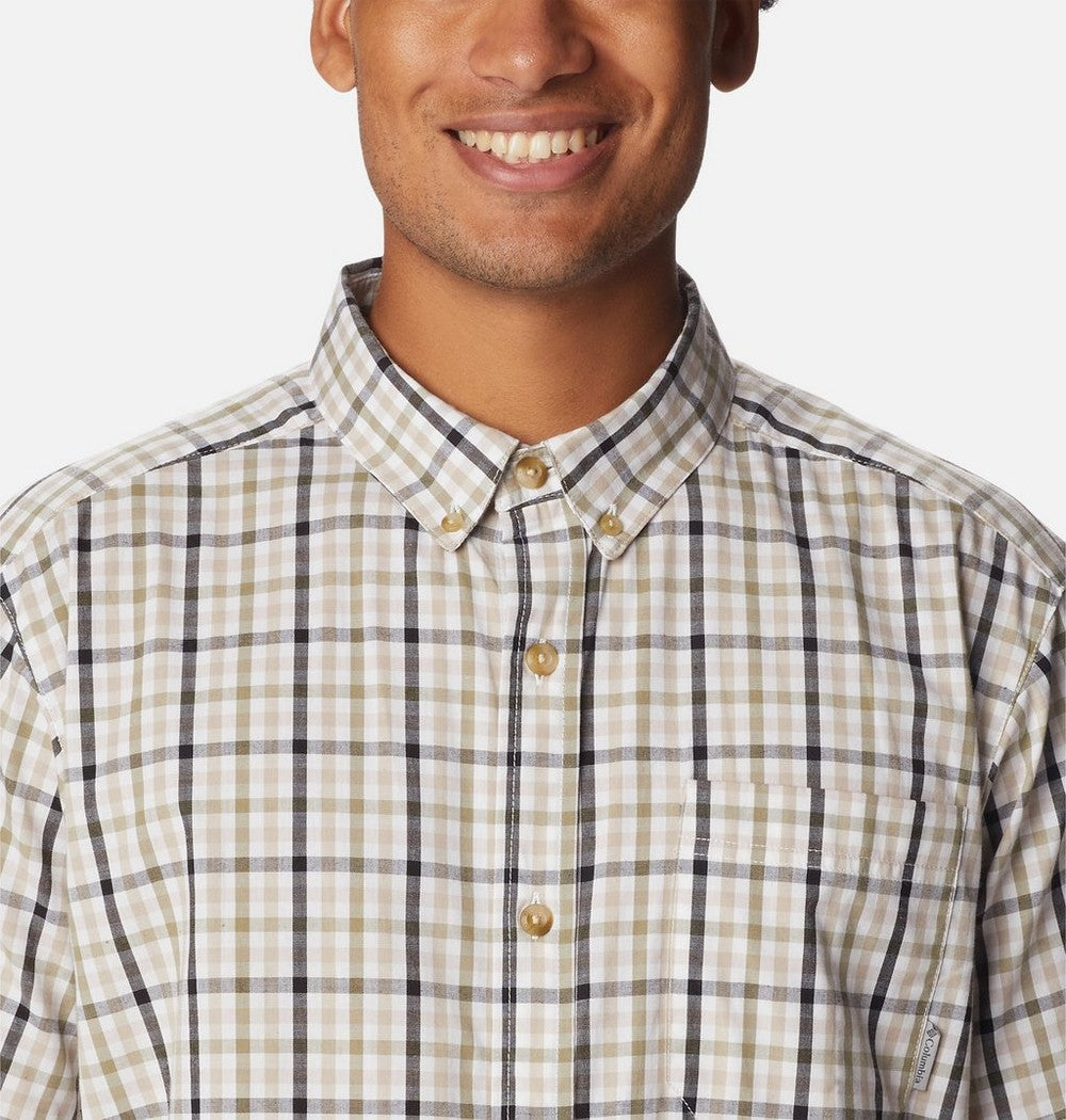 Men's Stretch Short Sleeve Plaid Shirt - Navy