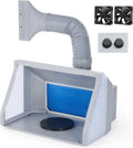 Portable Airbrush Spray Booth With Dual Fans, 3 LED Lights And Exhaust Hose