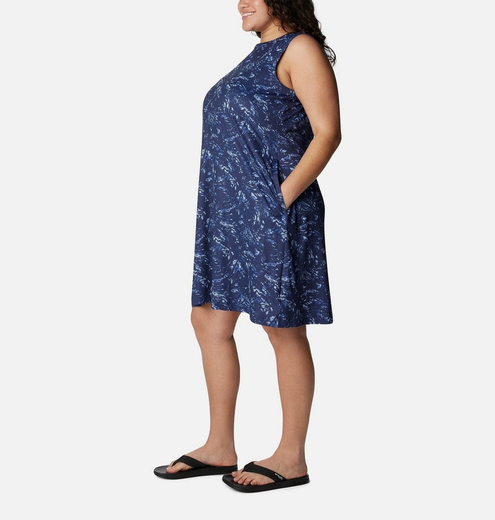 Women's Plus UPF 50 Tank Dress - Blue Print