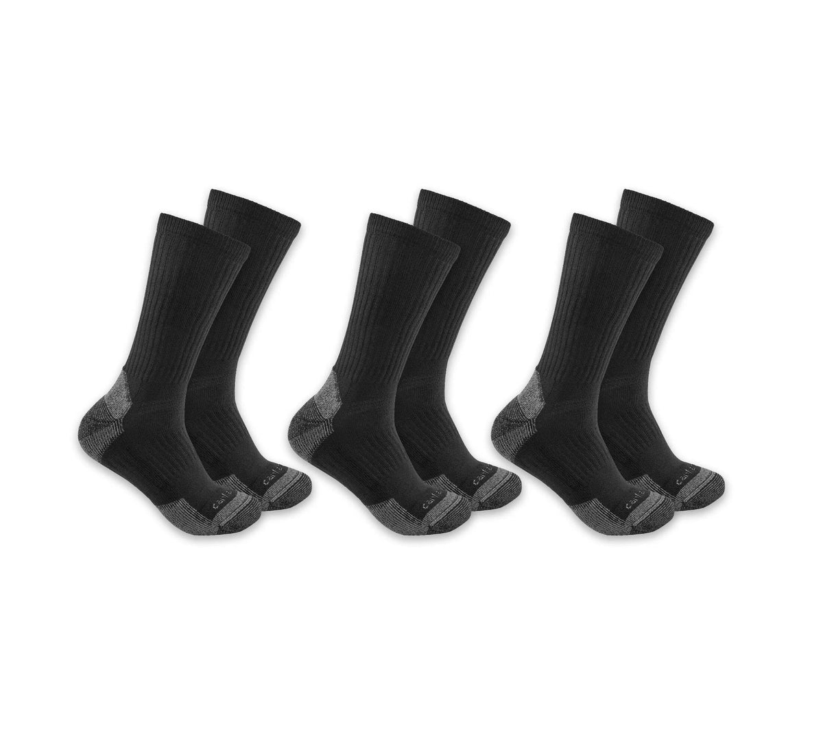 Midweight Cotton Blend Crew Socks - Black