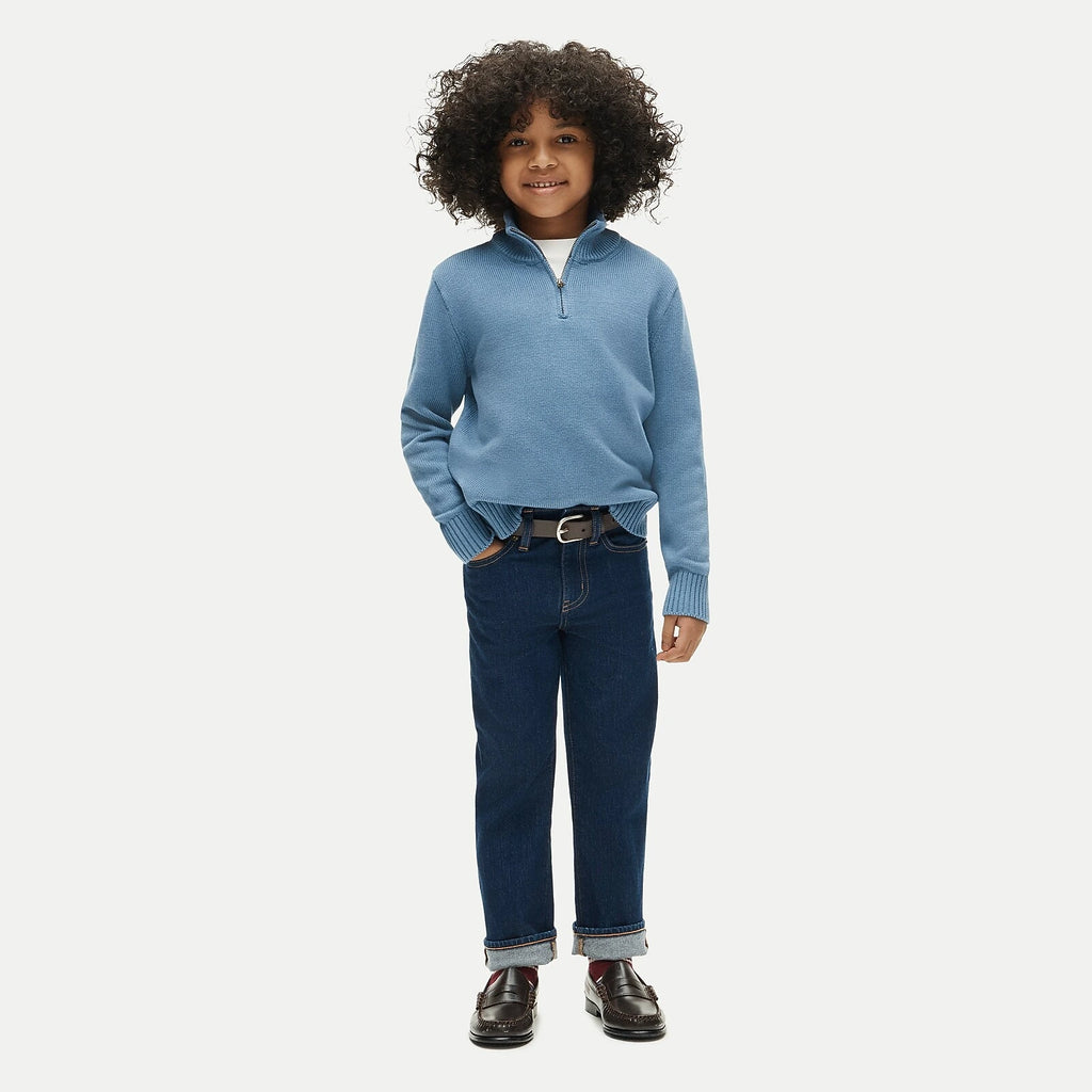 Kids' Cotton Quarter-Zip Pullover - Black