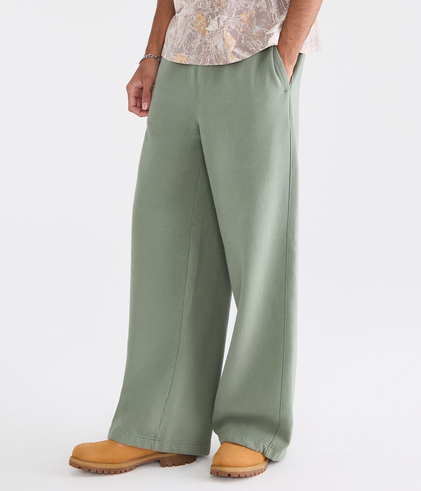 Extra-Wide-Leg Baggy Fleece Sweatpants