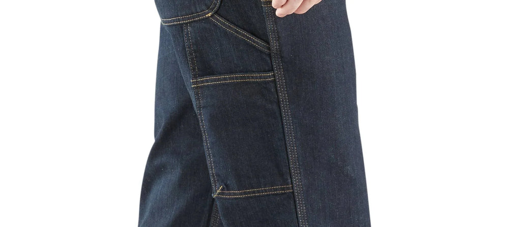 Relaxed Straight Double-Knee Denim Work Pants