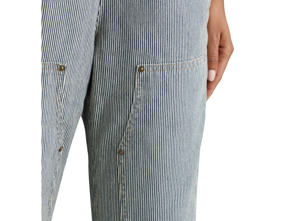 Women's Striped Cotton Twill Bib Overalls