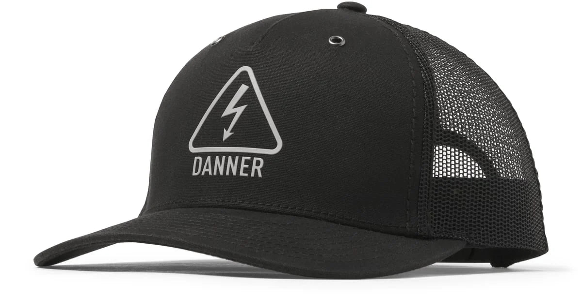 Reflective Bolt Mesh Trucker Cap - Black