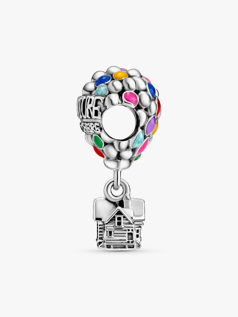 House With Colorful Balloons Dangle Charm