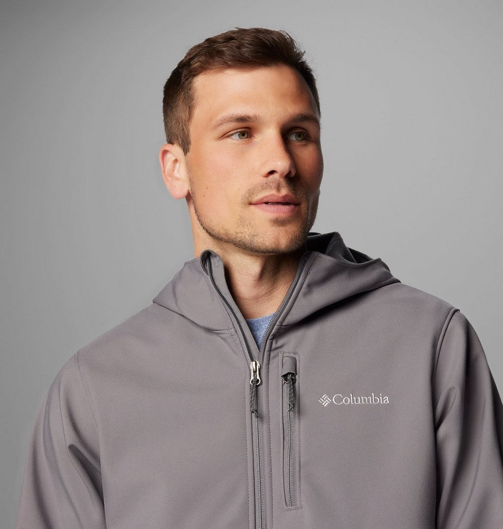 Men's Hooded Softshell Jacket - Brown