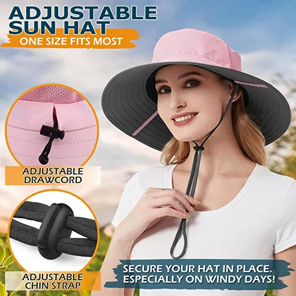 Sun Hat For Men/Women, Waterproof Wide Brim Bucket Hat Foldable Boonie Hat For Fishing Hiking Garden Safari Beach Upf 50/Waterproof