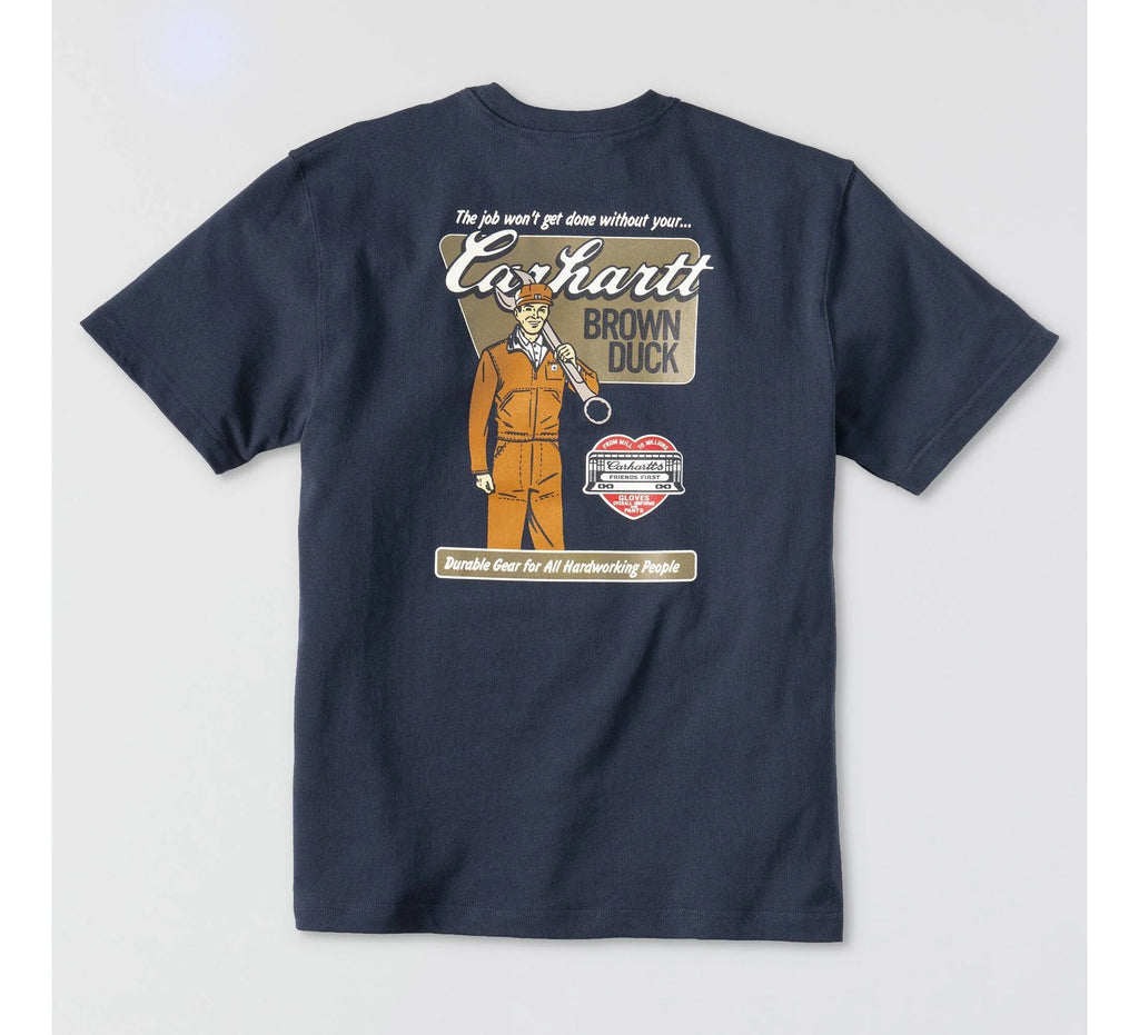 Men's Heavyweight Loose Graphic T-Shirt - Navy