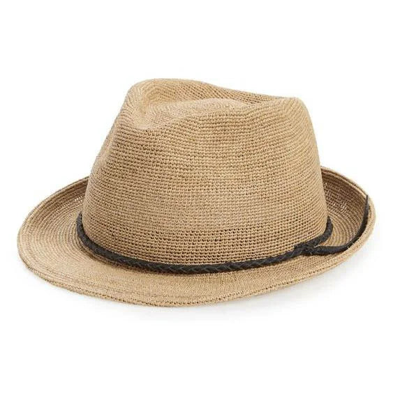  same style!】Can be rolls up for packing- Goorin Bros Morning Glory Raffia Straw Trilby Fedora