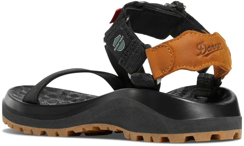 Leather Strap Sandal With Magnetic Buckle - Navy