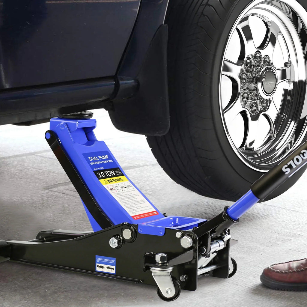 Seizeen Low Profile Floor Jack, 3 Ton (6600 lbs), 3.3 in-19.7 in Lift Range, 52 in Extended Handle