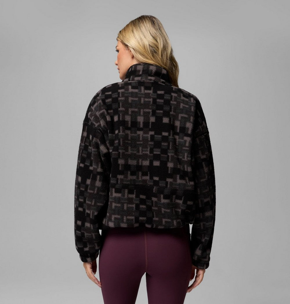 Women's Printed Fleece Half-Zip Pullover - Mauve