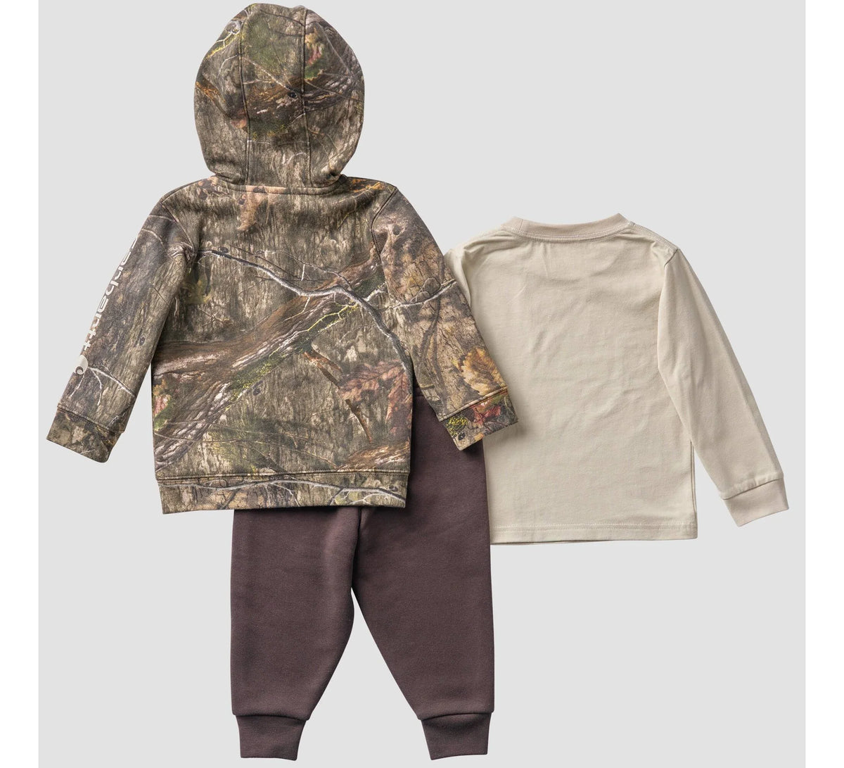 Baby 3-Piece Camo Jacket, Tee & Pant Set - Brown