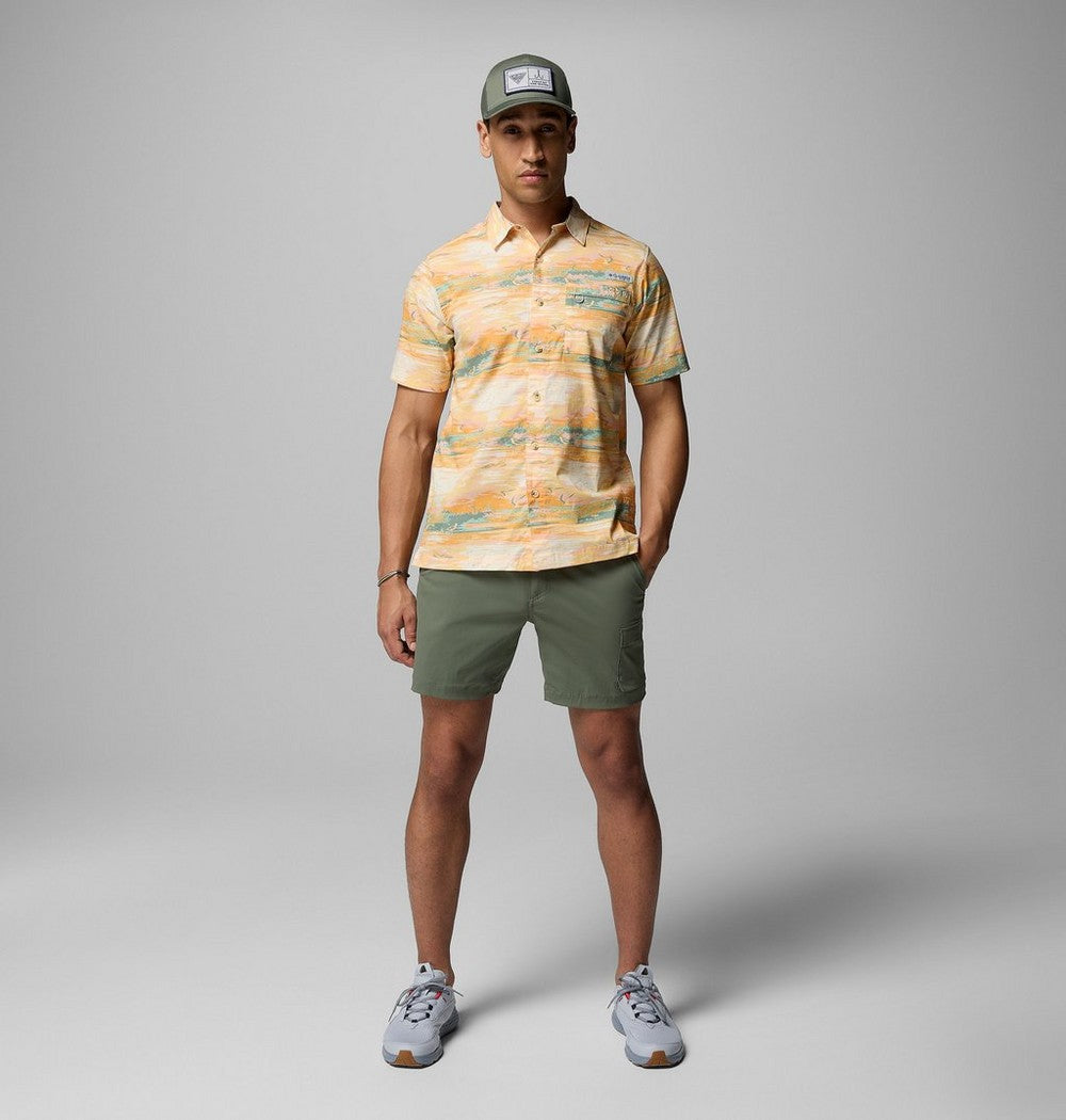 Men's Short-Sleeve Cotton Camp Shirt - Gray