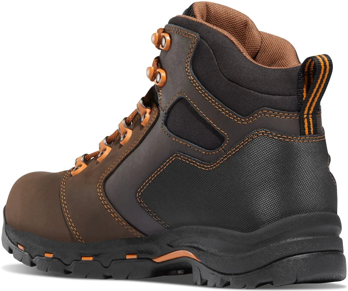 Men's 4.5-Inch Waterproof Safety Toe Boot - Brown/Orange