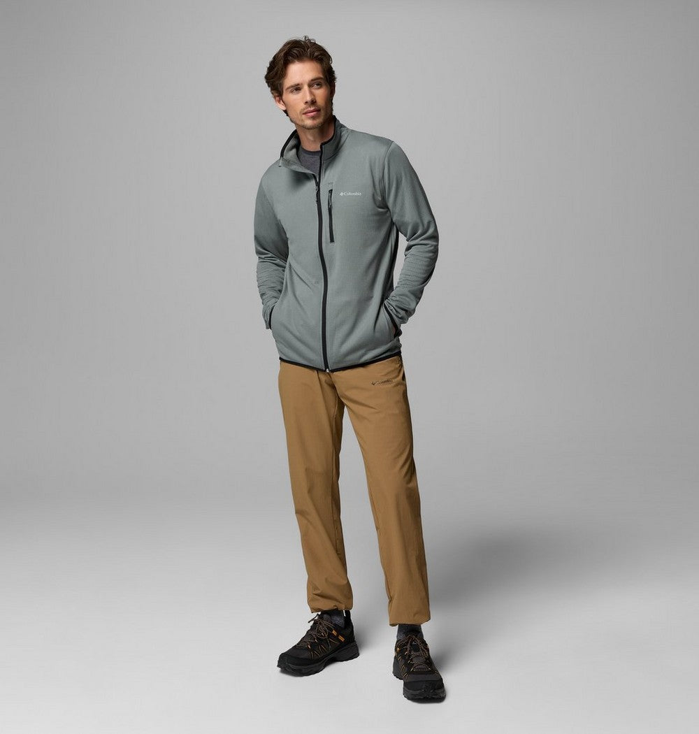 Men's Tall Grid Fleece Full-Zip Jacket - Gray