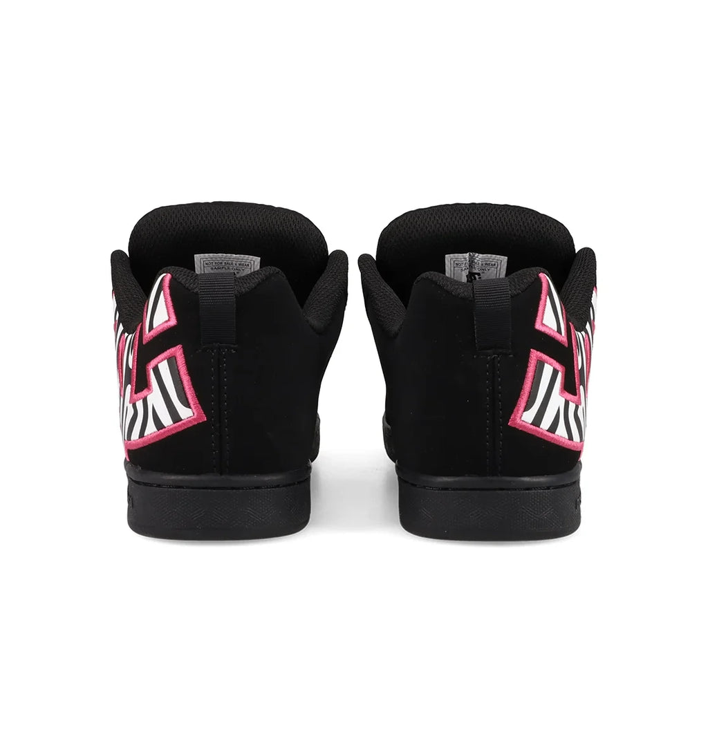 Women's Padded Cupsole Sneakers - Black White Pink